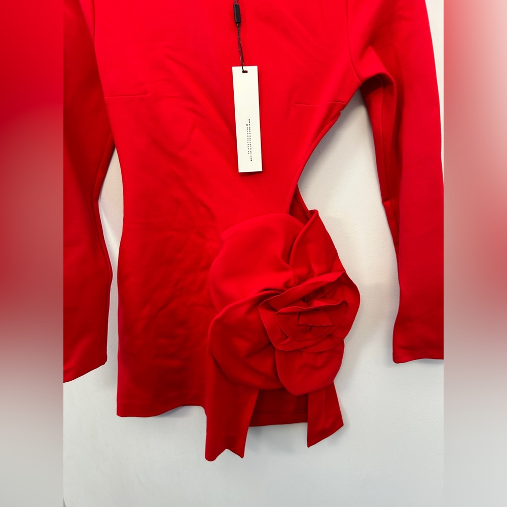 NWT DELFI Collective Red Floral Cut Out Dress XS